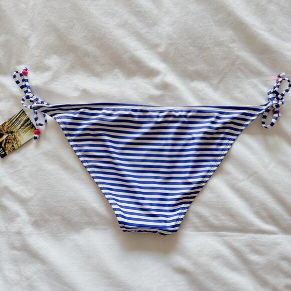 Skinny Dip Stripe String Bikini XL NWT blue & white women's bathing suit - Picture 2 of 10